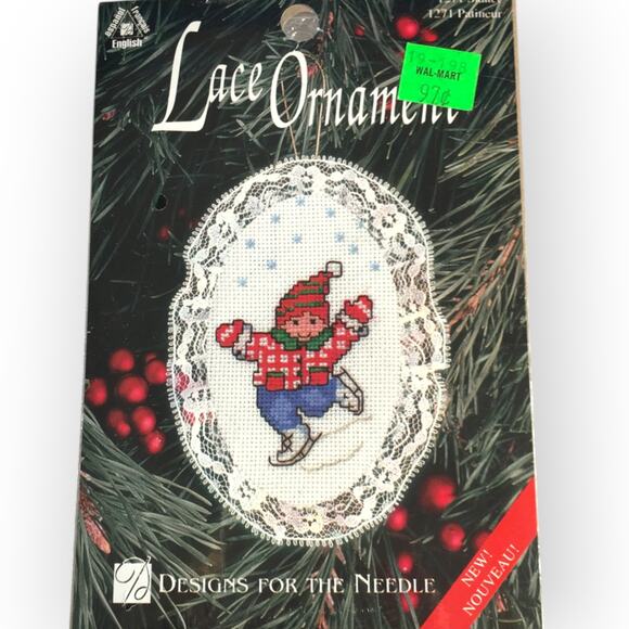 Designs for the Needle Christmas Ornament Cross Stitch Kit Ice Skater - Picture 1 of 9